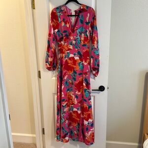 Lulus Floral Maxi Long Sleeve Dress